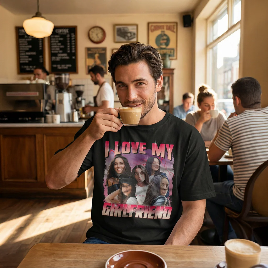 (US) Personalisiertes Oversized T-Shirt Vintage Bootleg "Girlfriend" - Image 3