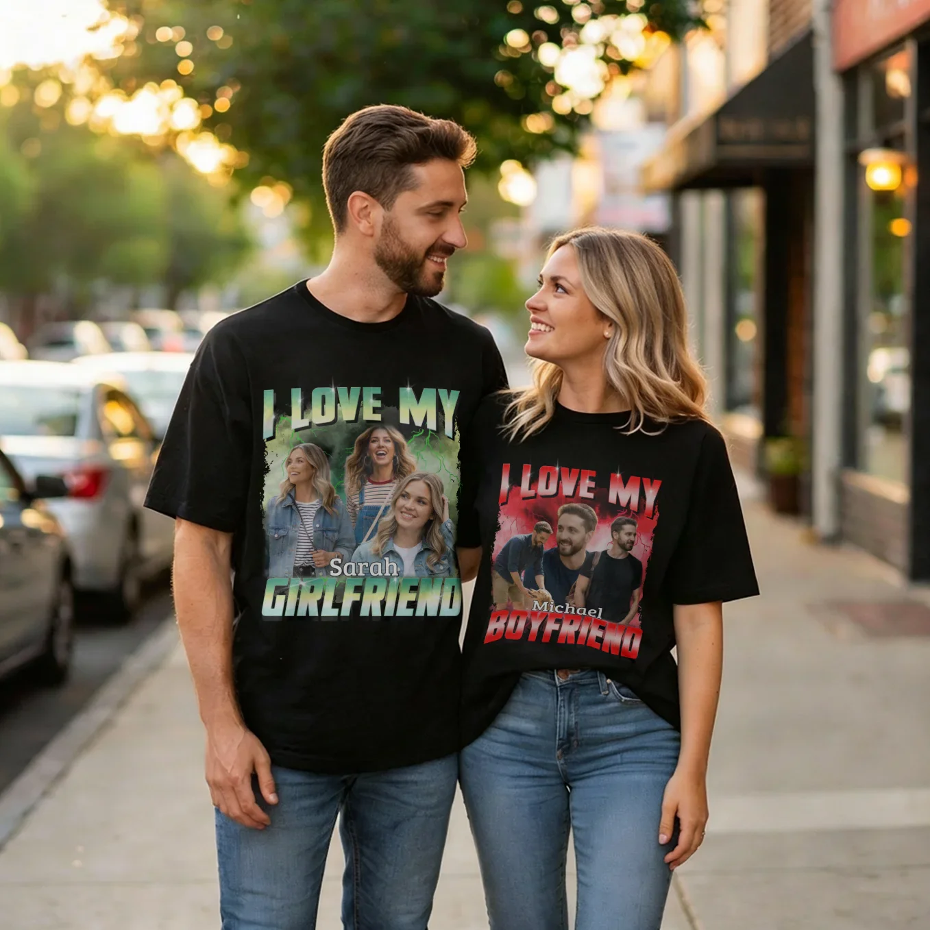 (US) Personalisiertes Oversized T-Shirt Vintage Bootleg "Girlfriend" - Image 8