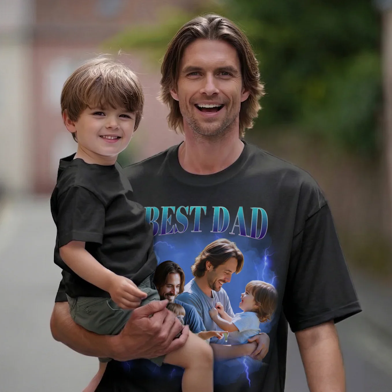 (US) Personalisiertes Oversized T-Shirt Vintage Bootleg "Papa" - Image 4