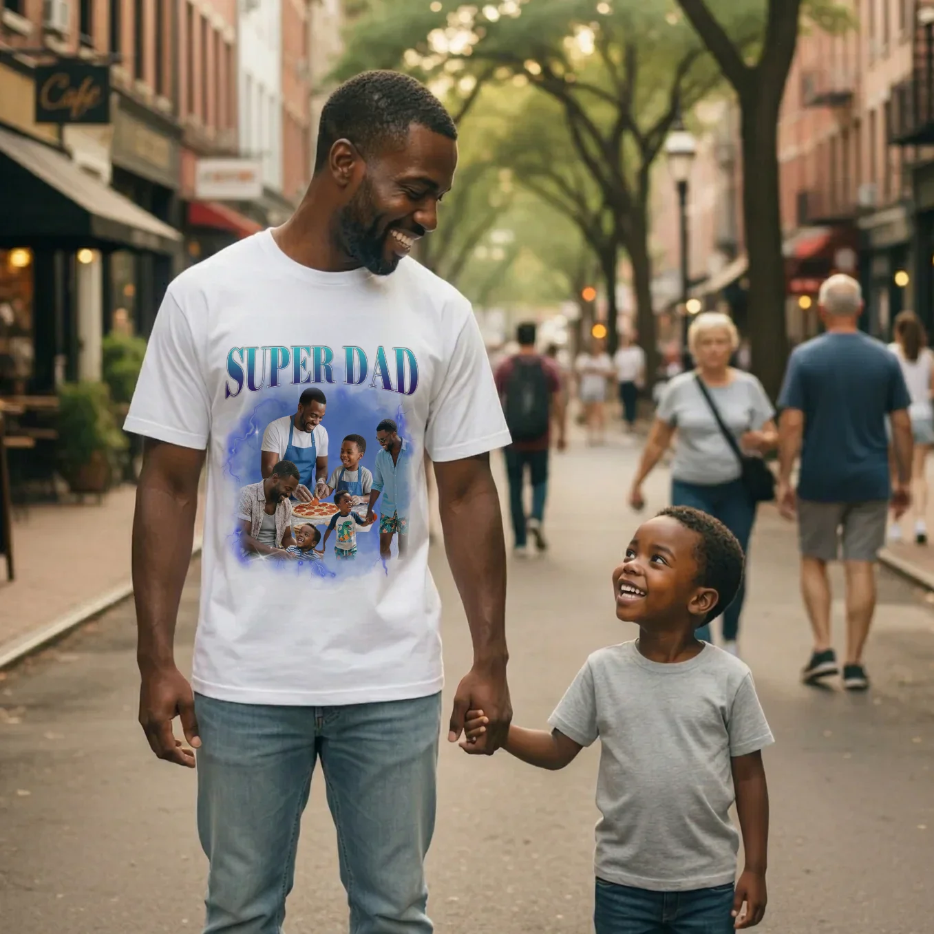 (US) Personalisiertes Oversized T-Shirt Vintage Bootleg "Papa" - Image 7