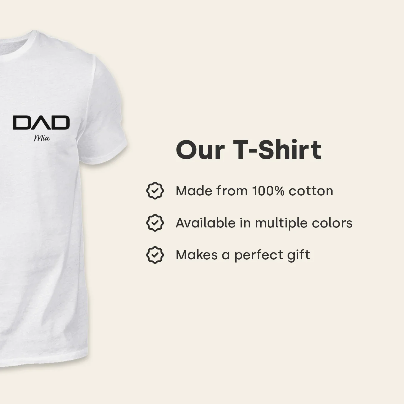(US) Personalisiertes Papa T-Shirt "Modern" - Image 8