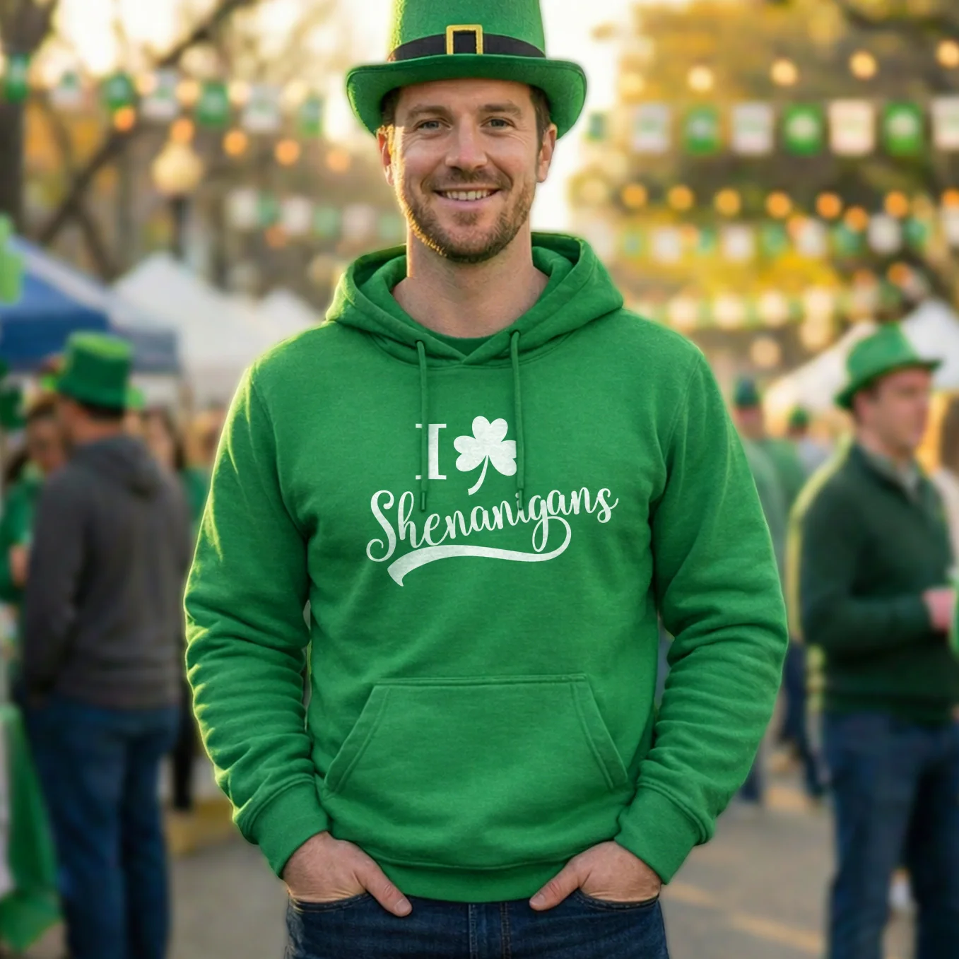 (US) Personalisiertes St. Patrick's Day Hoodie "Jersey" - Image 2