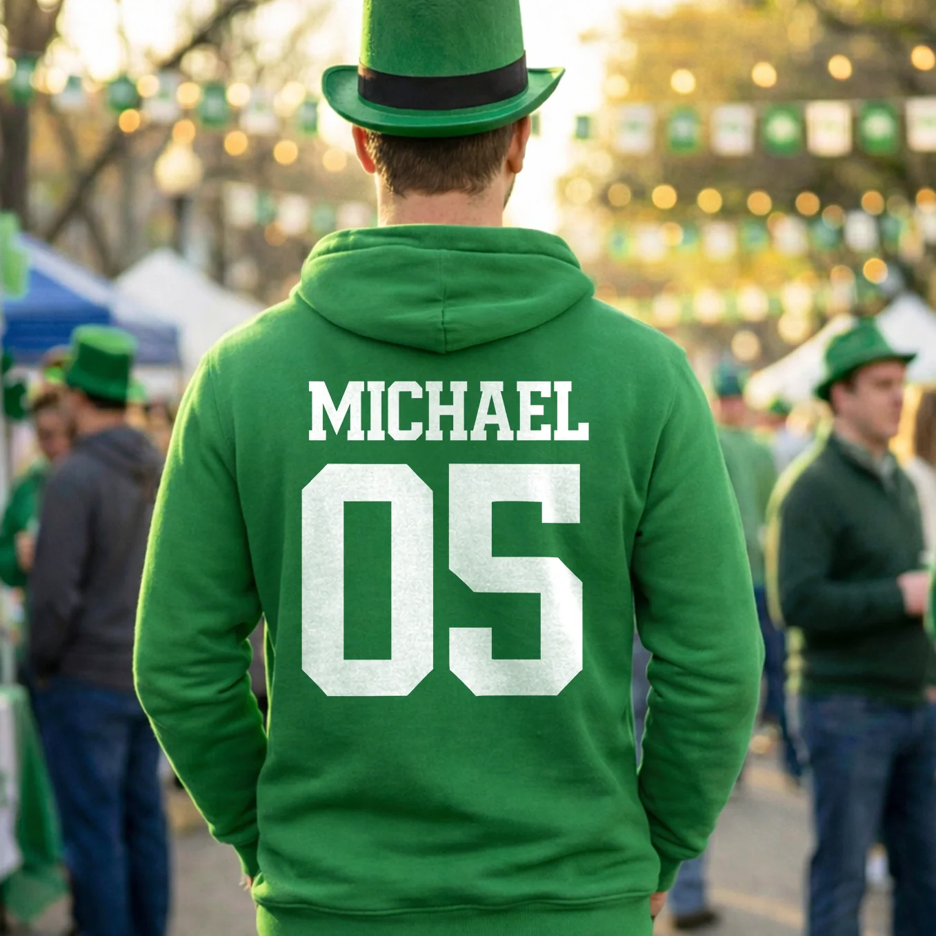(US) Personalisiertes St. Patrick's Day Hoodie "Jersey" - Image 3