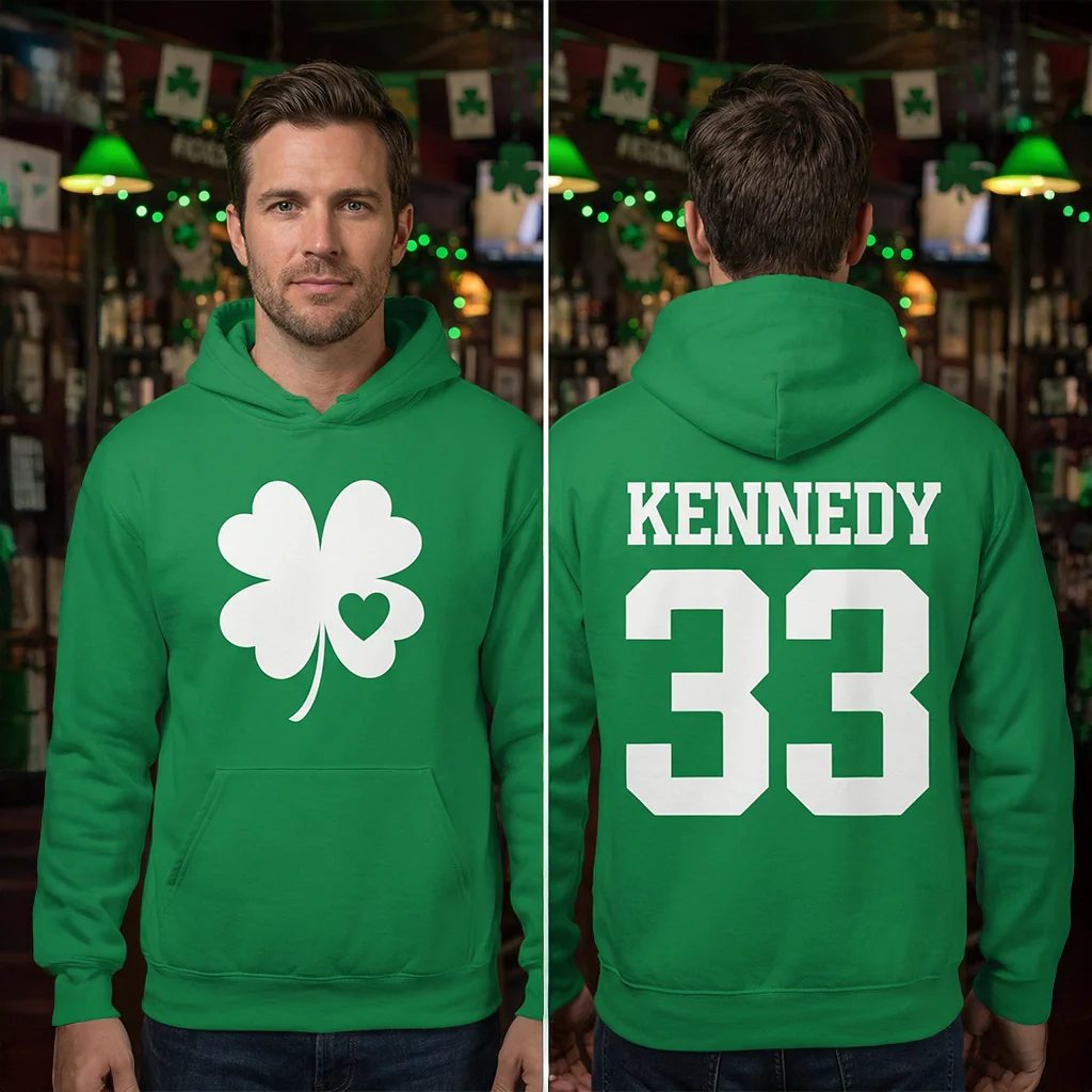 (US) Personalisiertes St. Patrick's Day Hoodie "Jersey" - Image 4