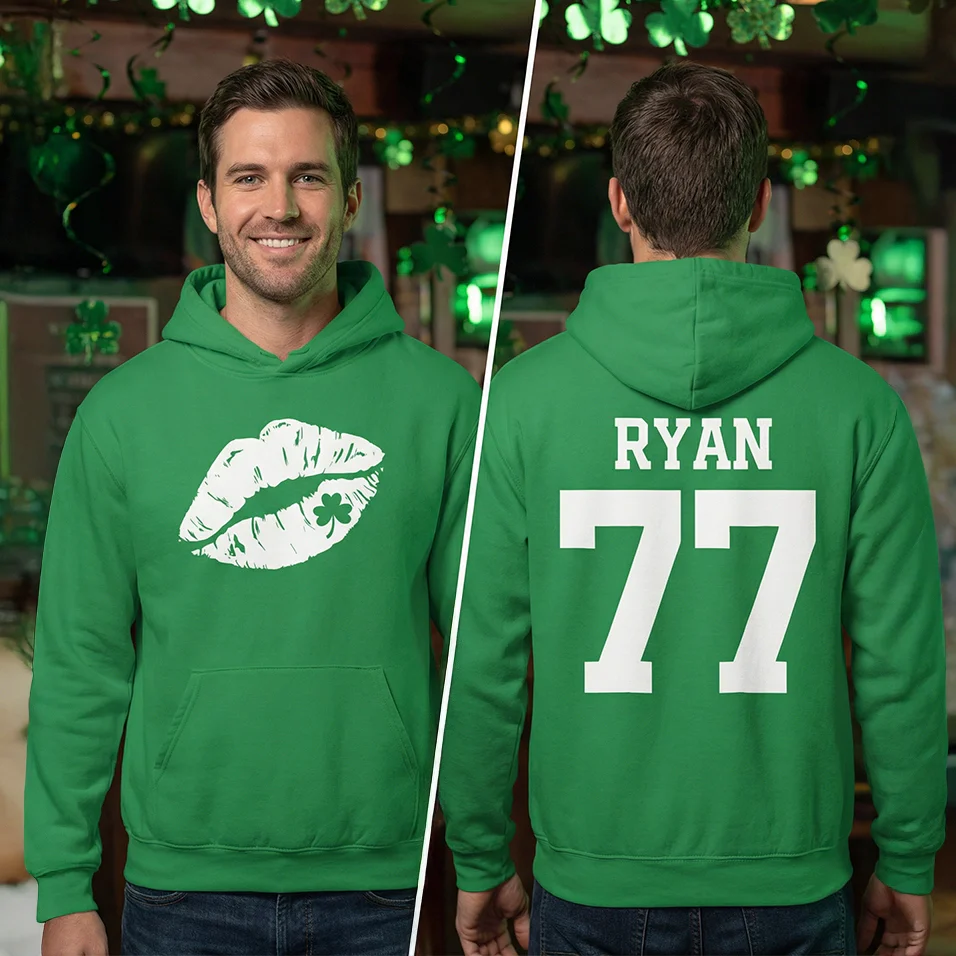 (US) Personalisiertes St. Patrick's Day Hoodie "Jersey" - Image 8