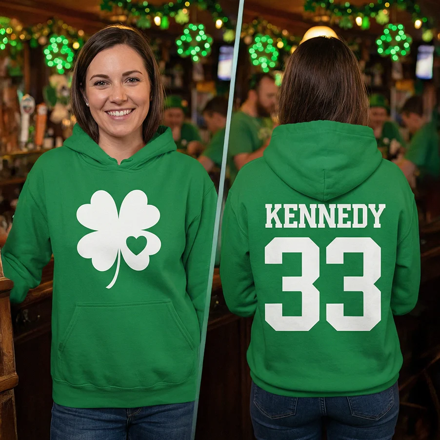 (US) Personalisiertes St. Patrick's Day Hoodie "Jersey" - Image 9