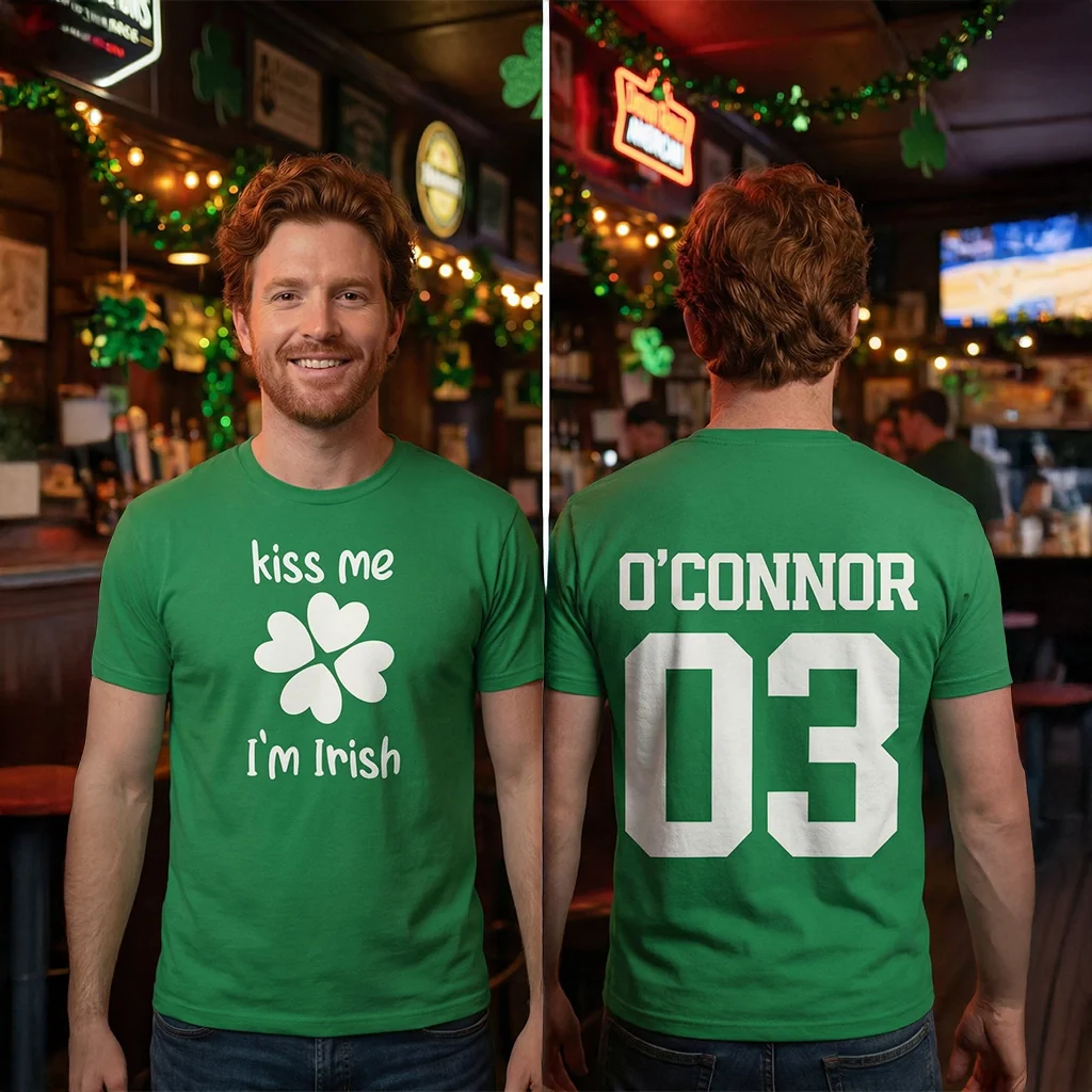 (US) Personalisiertes St. Patrick's Day T-Shirt "Jersey" - Image 3