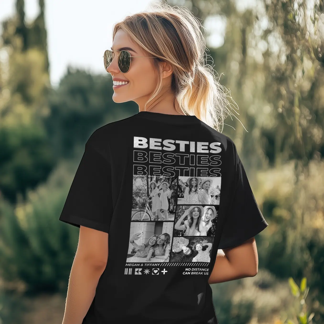 (US) Personalisiertes T-Shirt "BESTIES"