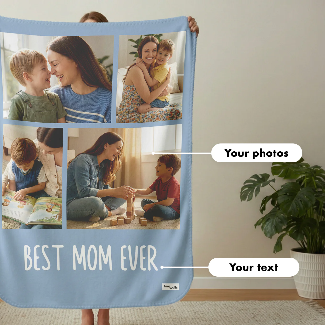 (US) Personalized Photo Blanket "Mama"