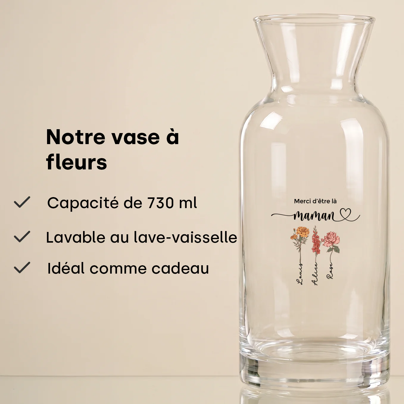 Vase personnalisée "Fleurs pour Maman" - Image 5