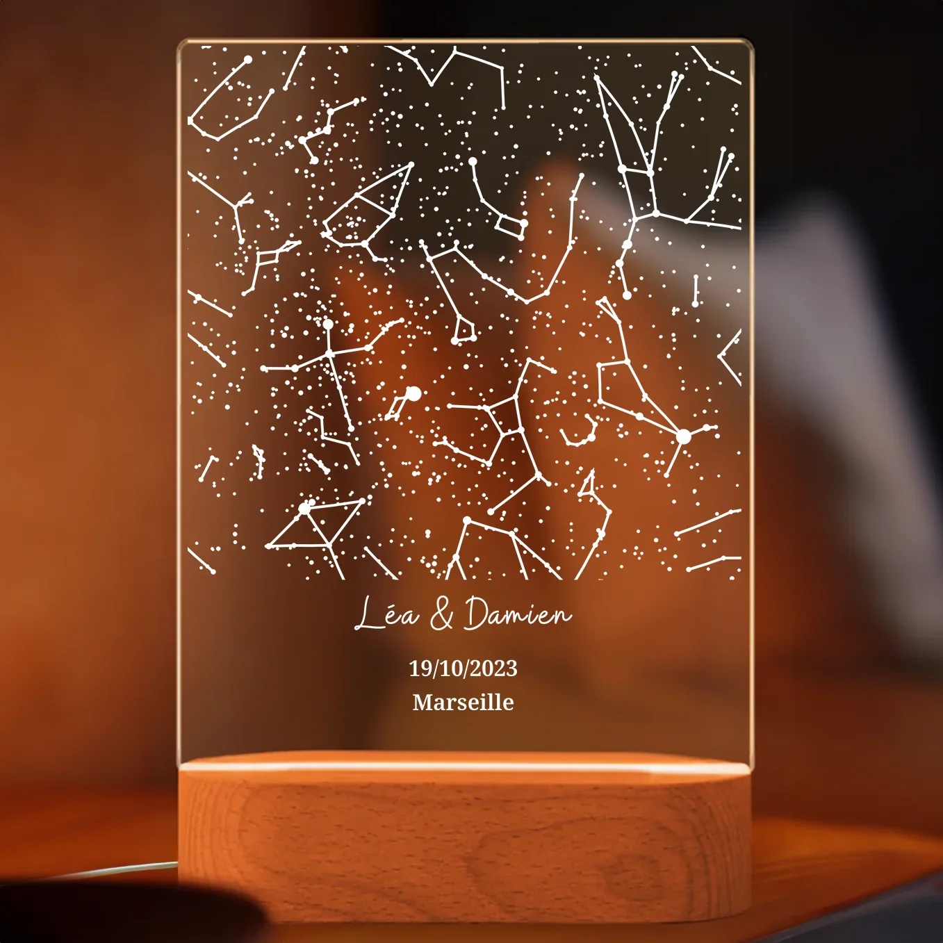 Lampe d'ambiance en acrylique personnalisée « Ciel étoilé » | Veilleuse, lumière décorative, lampe de chevet - Image 11