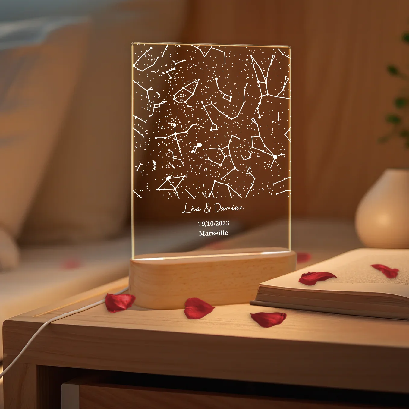 Lampe d'ambiance en acrylique personnalisée « Ciel étoilé » | Veilleuse, lumière décorative, lampe de chevet - Image 12