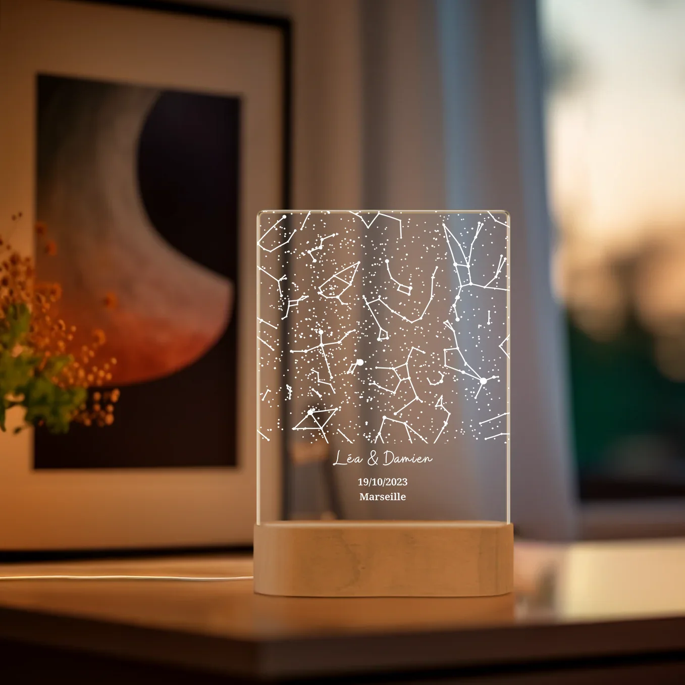 Lampe d'ambiance en acrylique personnalisée « Ciel étoilé » | Veilleuse, lumière décorative, lampe de chevet - Image 22