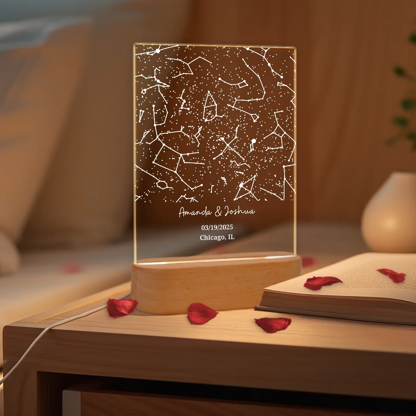 Lampe d'ambiance en acrylique personnalisée « Ciel étoilé » | Veilleuse, lumière décorative, lampe de chevet - Image 24