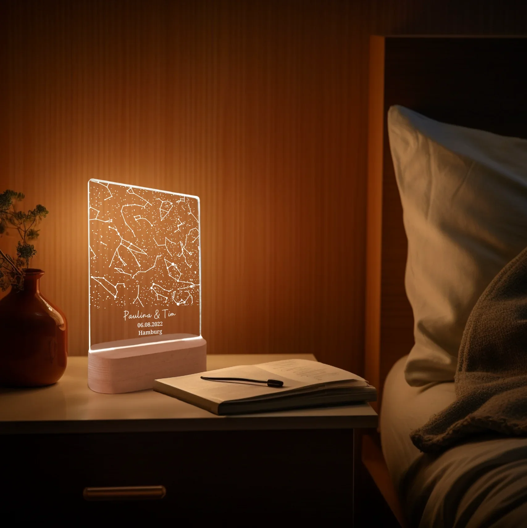 Lampe d'ambiance en acrylique personnalisée « Ciel étoilé » | Veilleuse, lumière décorative, lampe de chevet - Image 3