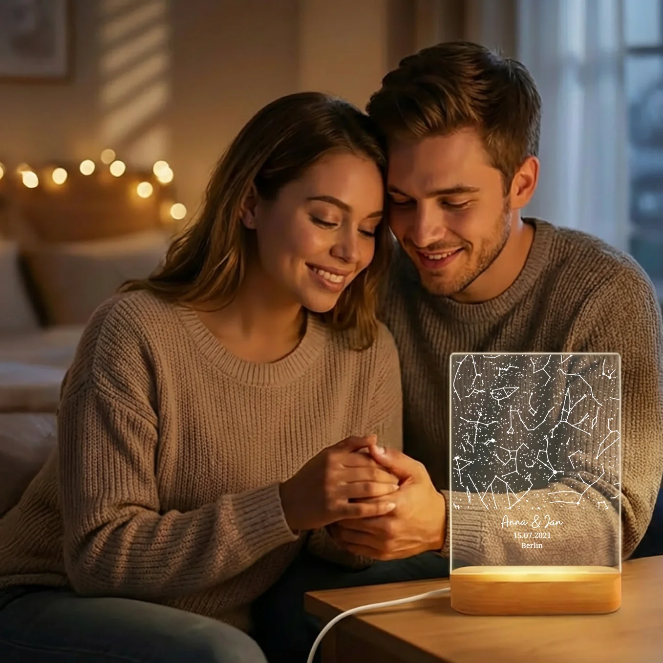 Lampe d'ambiance en acrylique personnalisée « Ciel étoilé » | Veilleuse, lumière décorative, lampe de chevet - Image 5