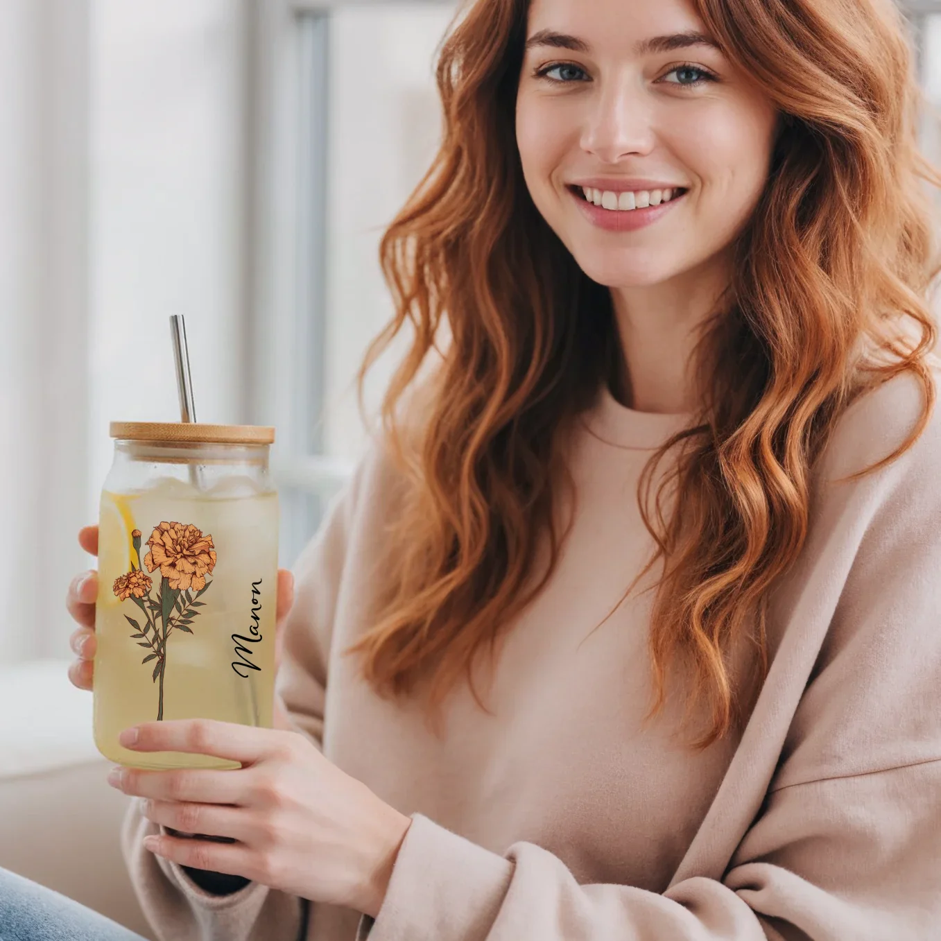 Verre personnalisé avec paille « Nom » - Image 11