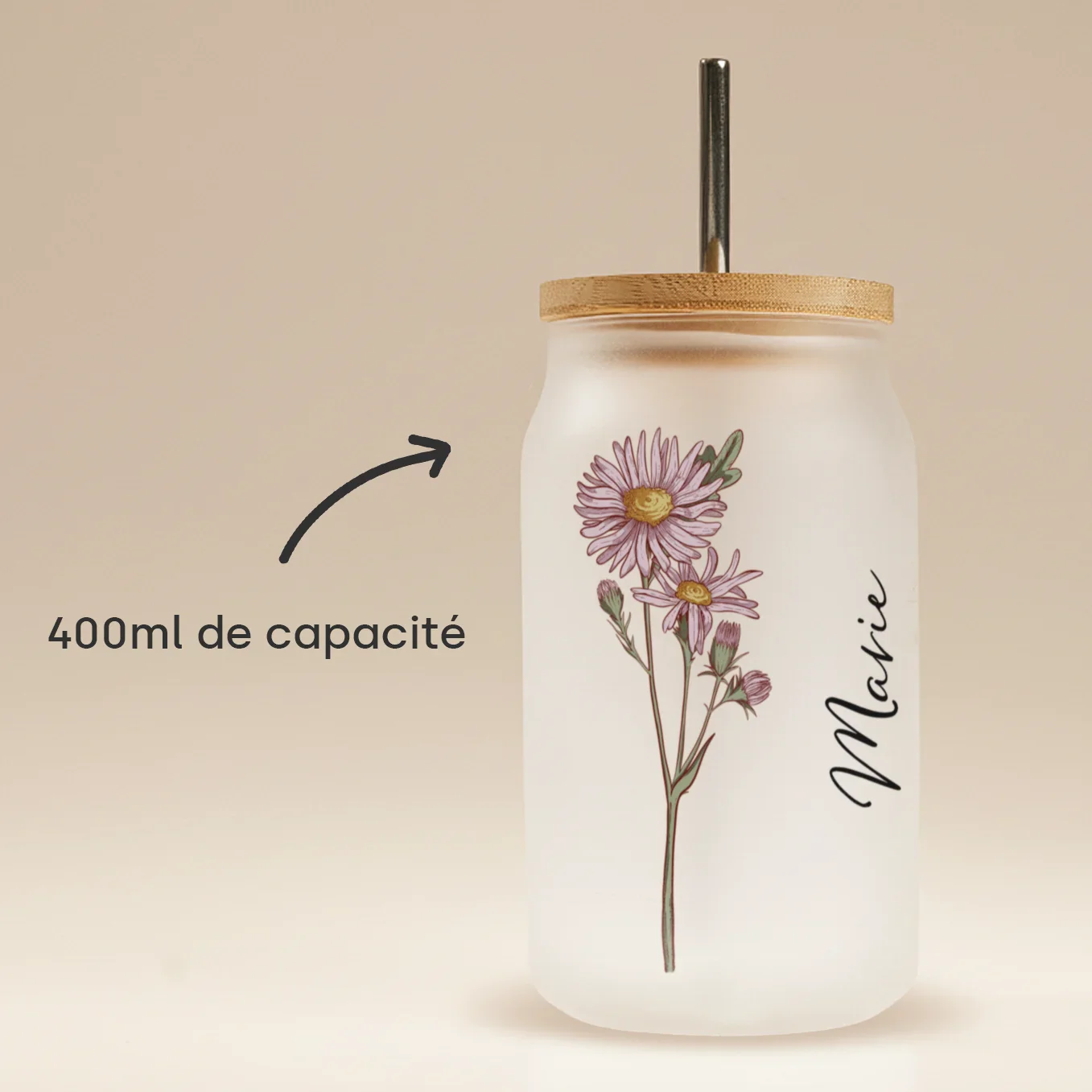 Verre personnalisé avec paille « Nom » - Image 12