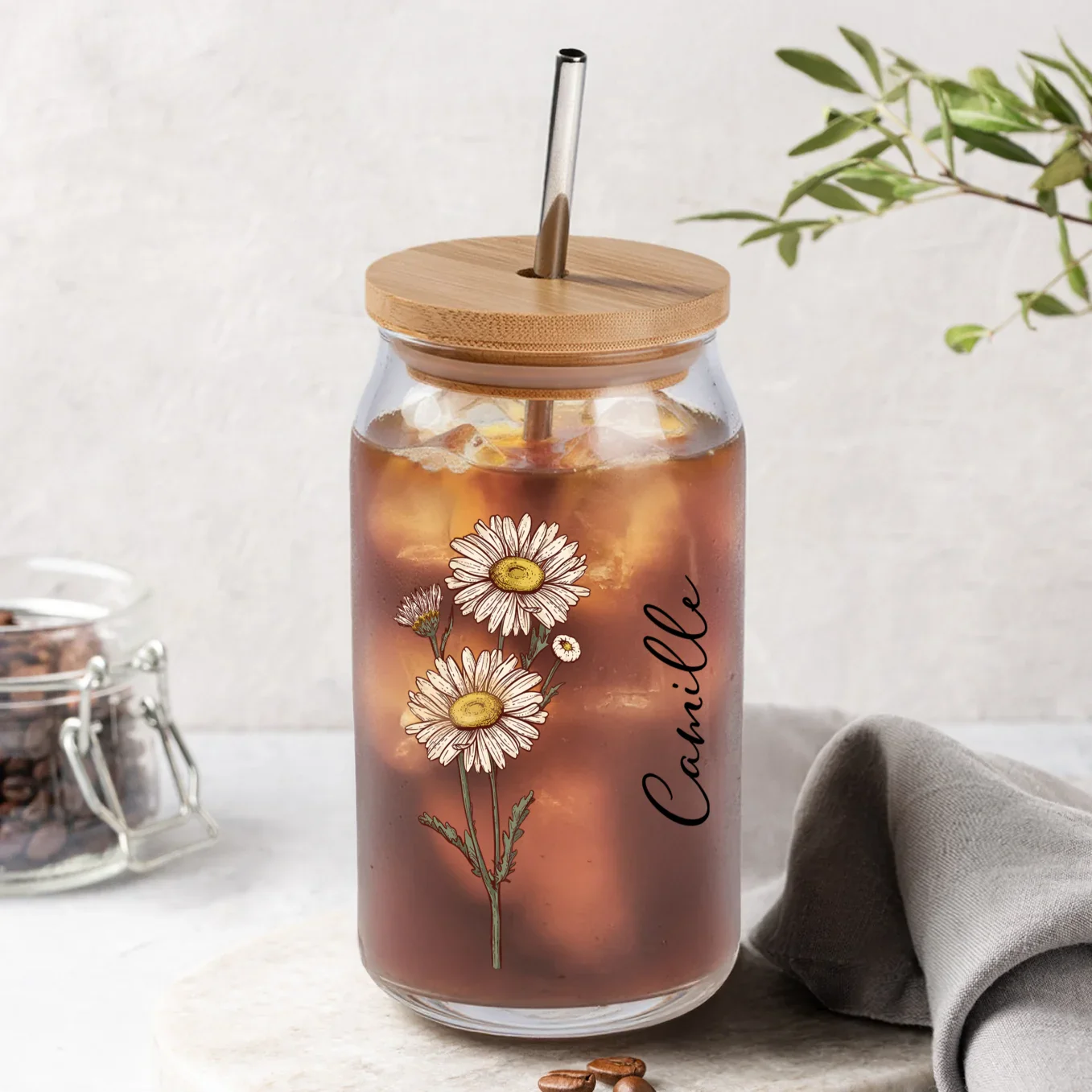 Verre personnalisé avec paille « Nom » - Image 8