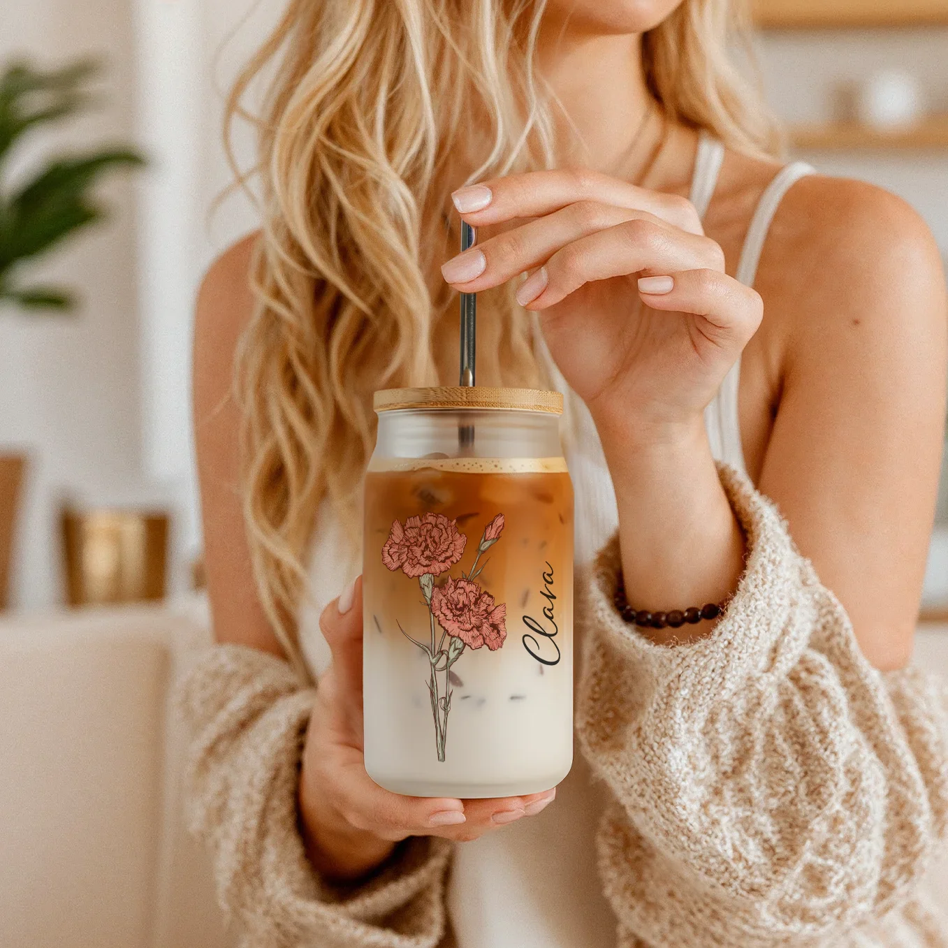 Verre personnalisé avec paille « Nom » - Image 9