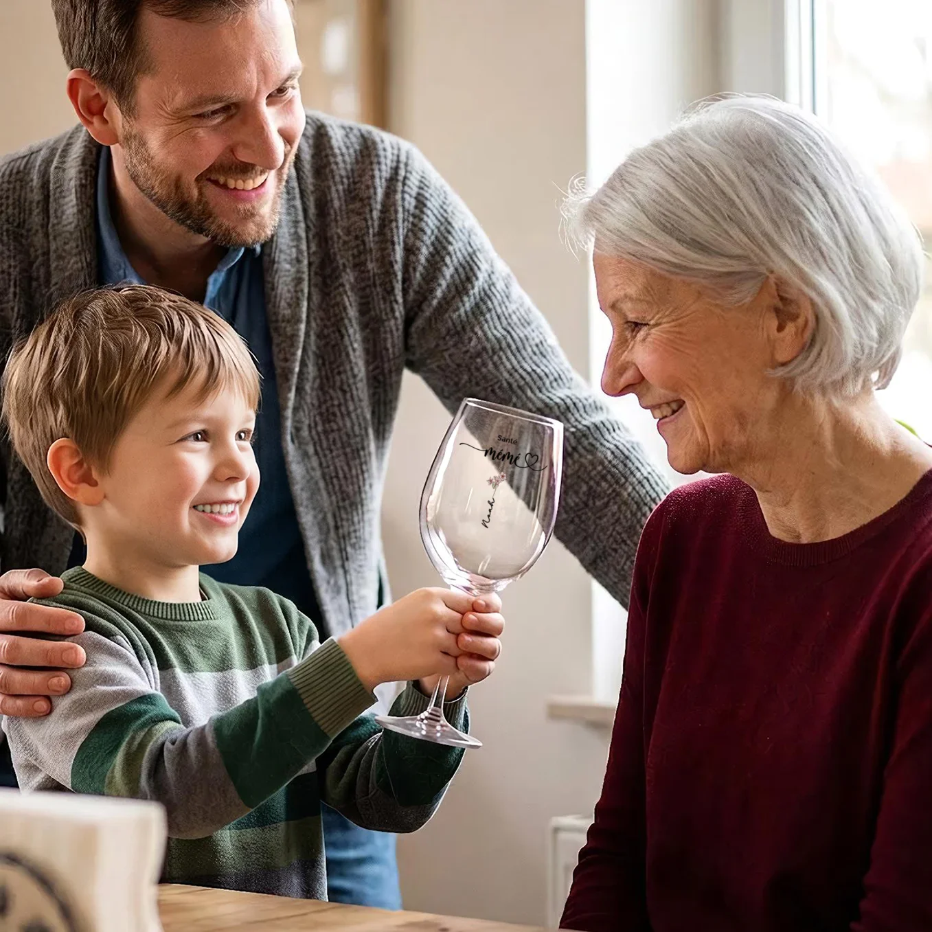 Verre à vin personnalisé "Fleurs pour Maman" - Image 11